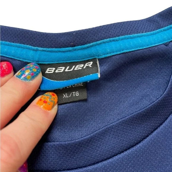 Bauer - Men’s Navy Blue Jersey Long Sleeve Sz XL - Picture 3 of 6